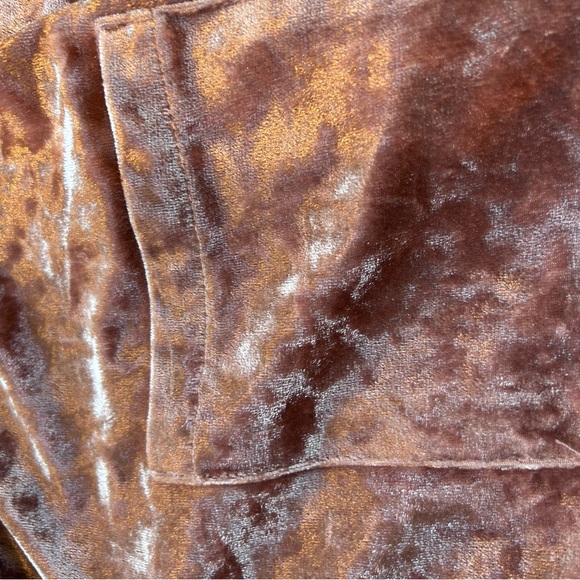 Mystree crushed velvet velour shimmery pink button down tunic top. Whimsigoth - Picture 11 of 16